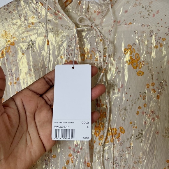 Zadig & Voltaire Roze Floral Lamé Dress - Picture 9 of 11